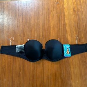 NWT Vanity Fair Beauty Back Strapless Black Bra